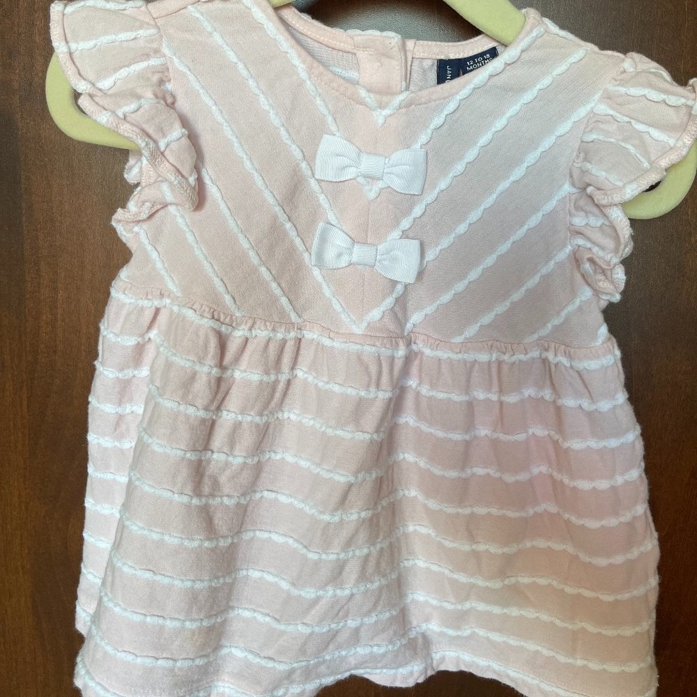 Janie & Jack Pink and White Top 12-18mo